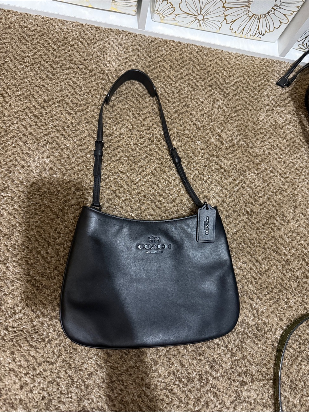 Coach Smooth Leather Penelope Shoulder Bag Black Double Side Dividers Roomy Gorg